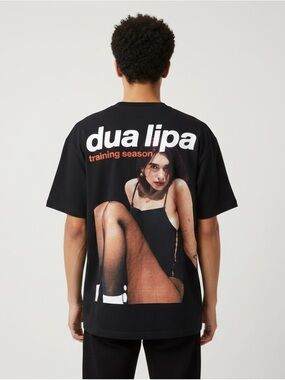 Dua Lipa "training season" Graphic Tee - Black with Photo- size Large